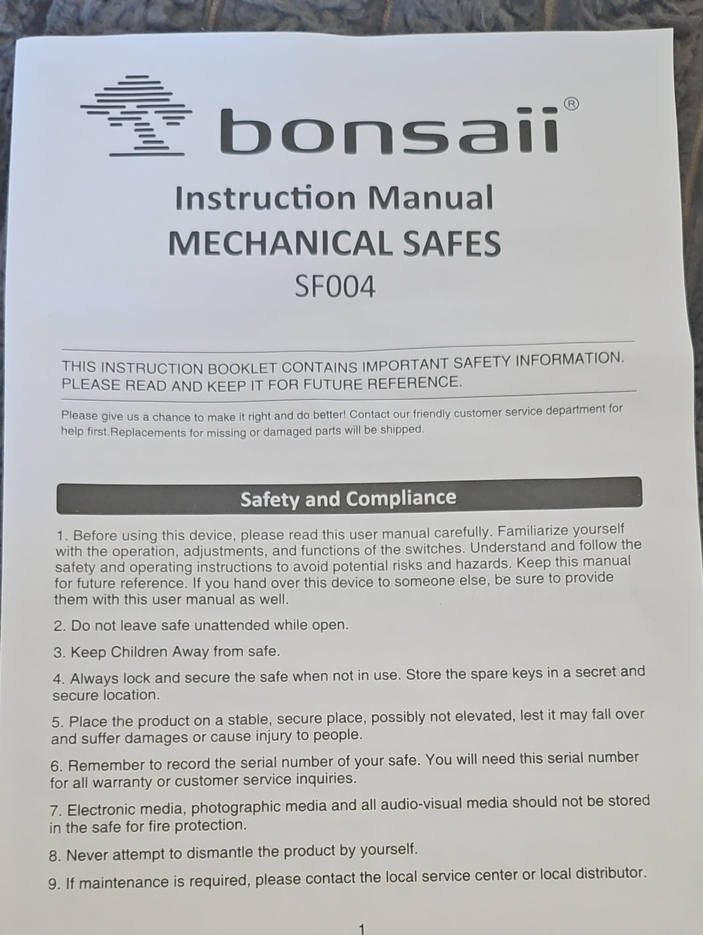 Bonsaii Bolt In Safe!! In Box New - Picture 2 of 6